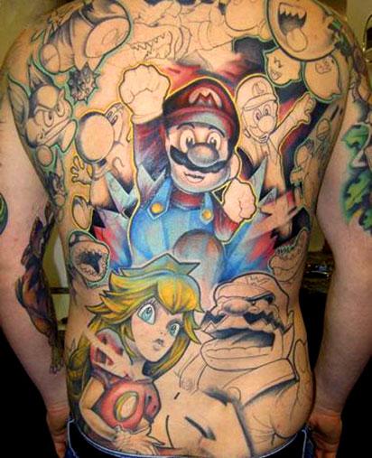 Here's a Real Nintendo Fan (with a Real Full Back Tattoo)