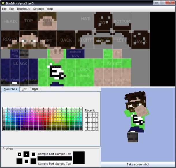 succeeded creating and applying a new skin to your character in Minecraft.