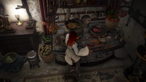 female character cooking in bdo