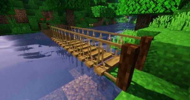 hanging rope bridge Minecraft