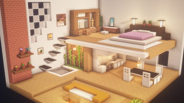 modern minecraft bedroom