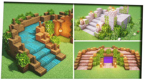 Garden Shelf Minecraft Wall Idea