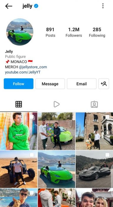 Jelle van Vucht - Jelly Instagram profile