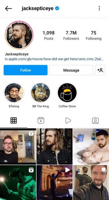 Sean William McLoughlin - Jacksepticeye Instagram Profile 