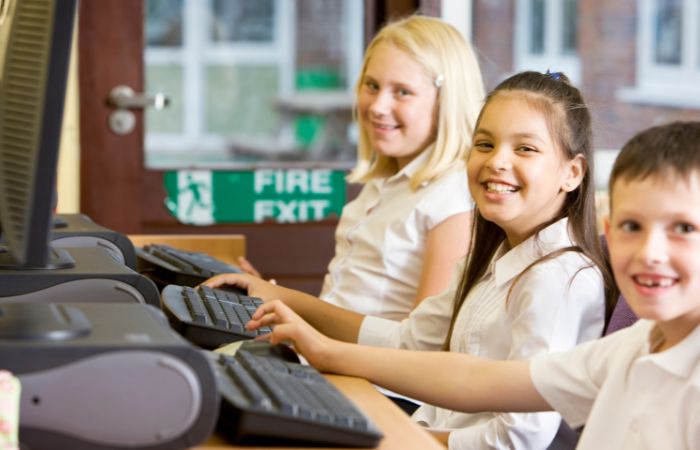 kid playing game in school