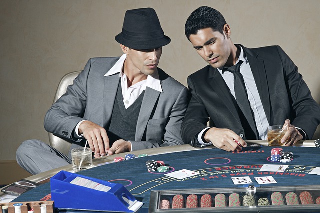 Players gambling in a casino.