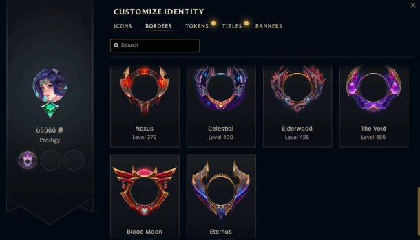 League of Legends, level borders 