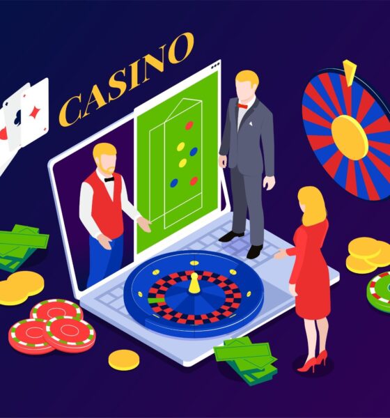 Online casino platform with cards, roulette and chips showing game variety