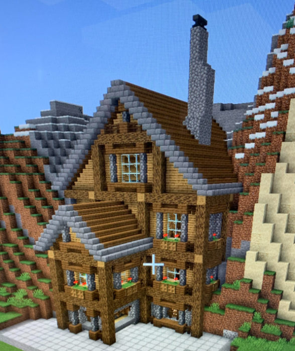 Cool Decorative Brick House with Stone design Minecraft